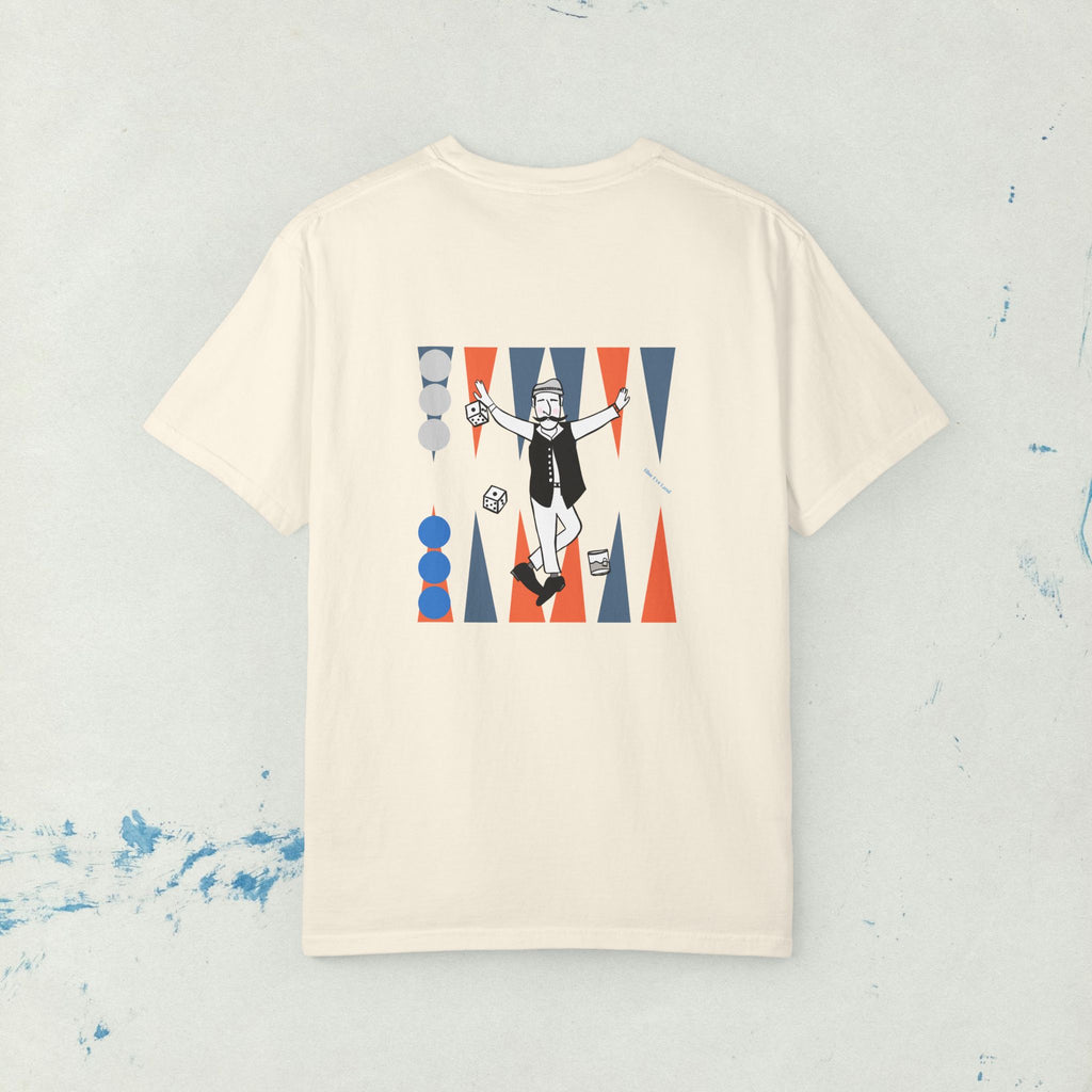 Backgammon Greek T-Shirt, Tavli Man, Unisex Garment-Dyed Tee, Greek Culture Shirt, Vintage Style Greek Tee, Greek Dad gift, pappou