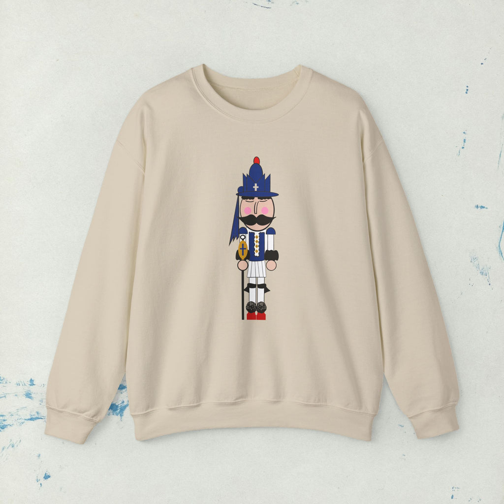 Evzone Nutcracker Illustration Sweatshirt | Holiday Nutcracker Soldier Crewneck