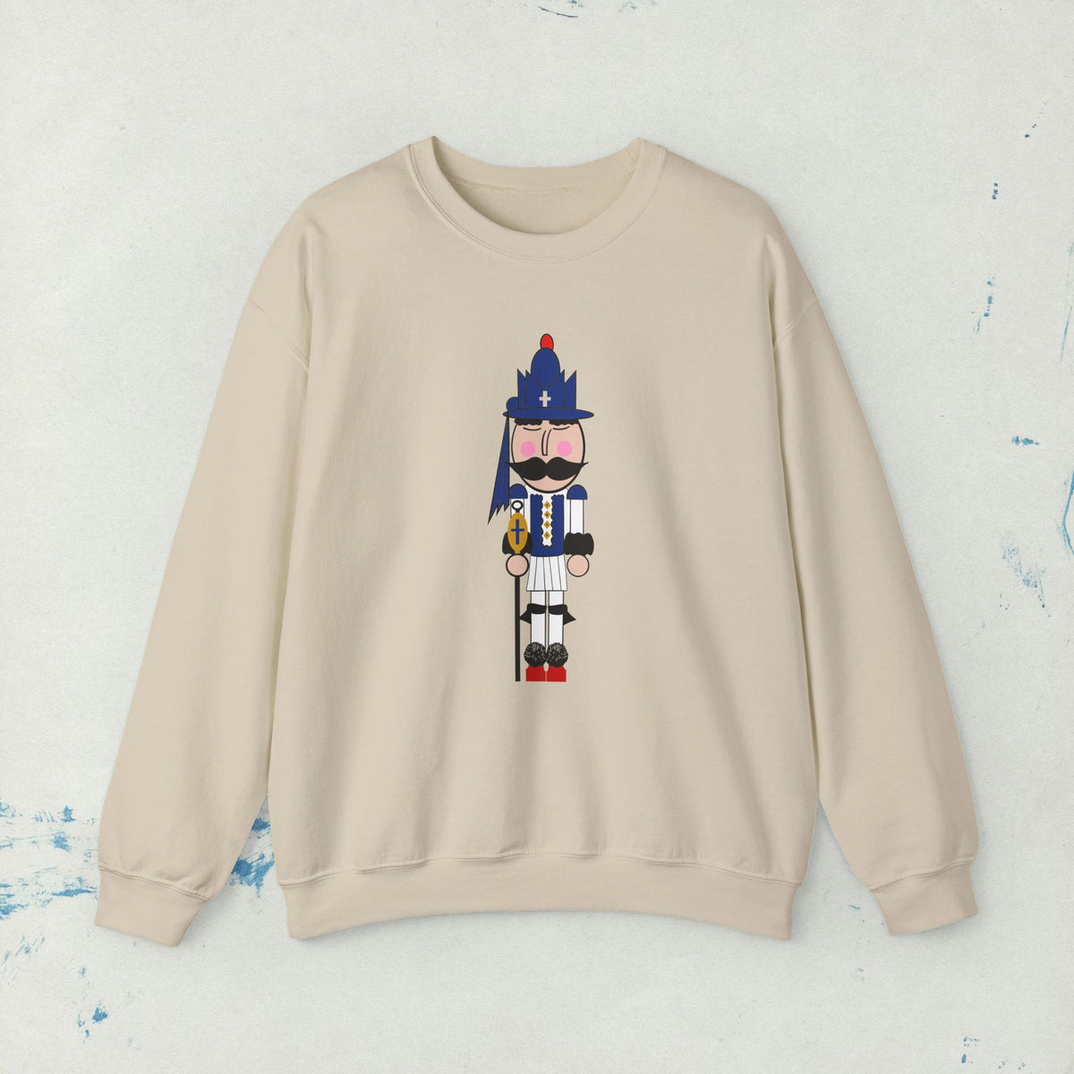 Evzone Nutcracker Illustration Sweatshirt | Holiday Nutcracker Soldier Crewneck