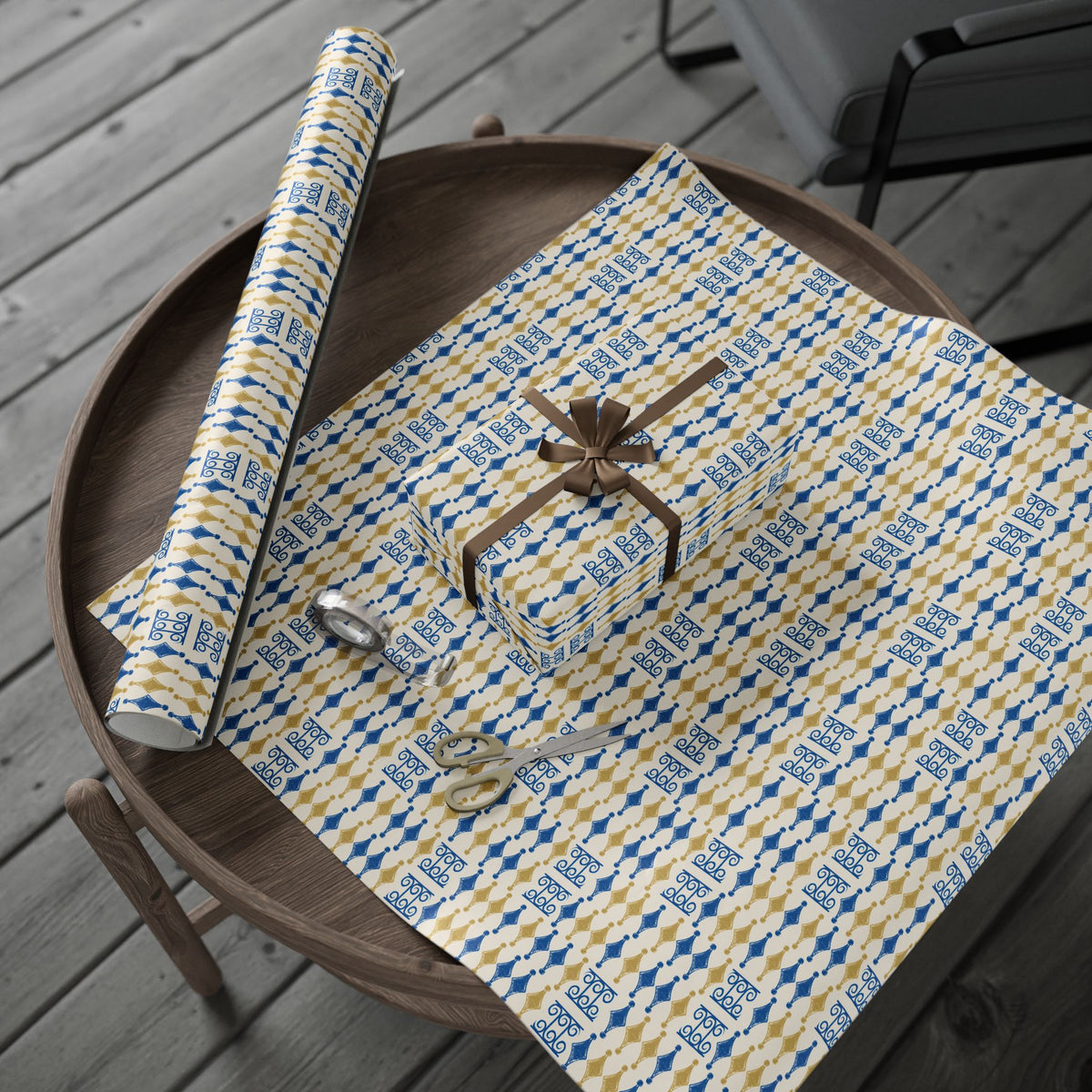 Navy & Gold Elegant Wrapping Paper | All Occasions Holiday Gift Wrap