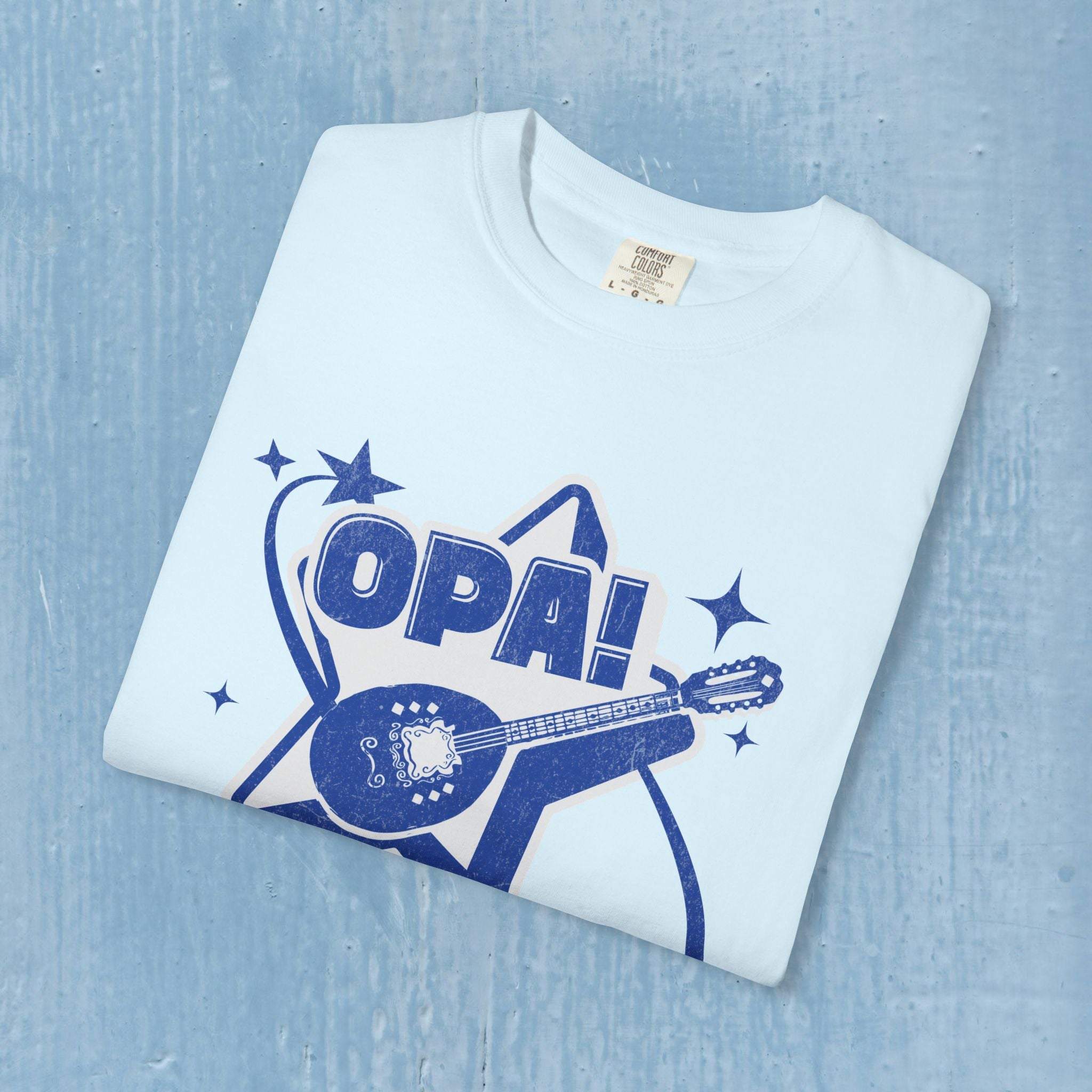 Greek Music Bouzouki Opa T-Shirt, Greek Festivals, Concerts Casual Wear, Unisex Garment-Dyed Tee, Greek Heritage Gift,