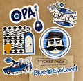 Greek blue sticker pack, Greece summer memories, Greek island, vinyl stickers