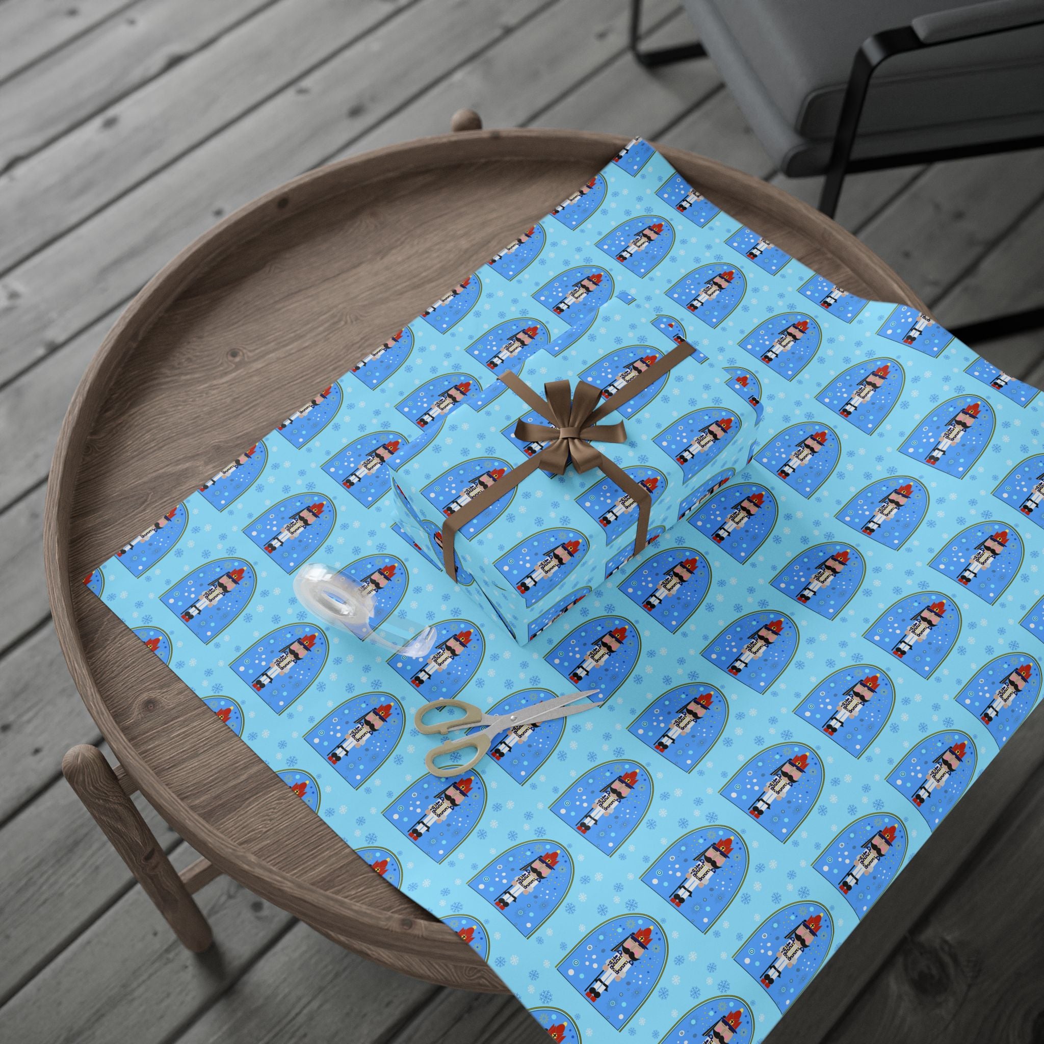 Greek Evzone Nutcracker Gift Wrap, Greece Traditional Soldier, Christmas Holiday Packaging