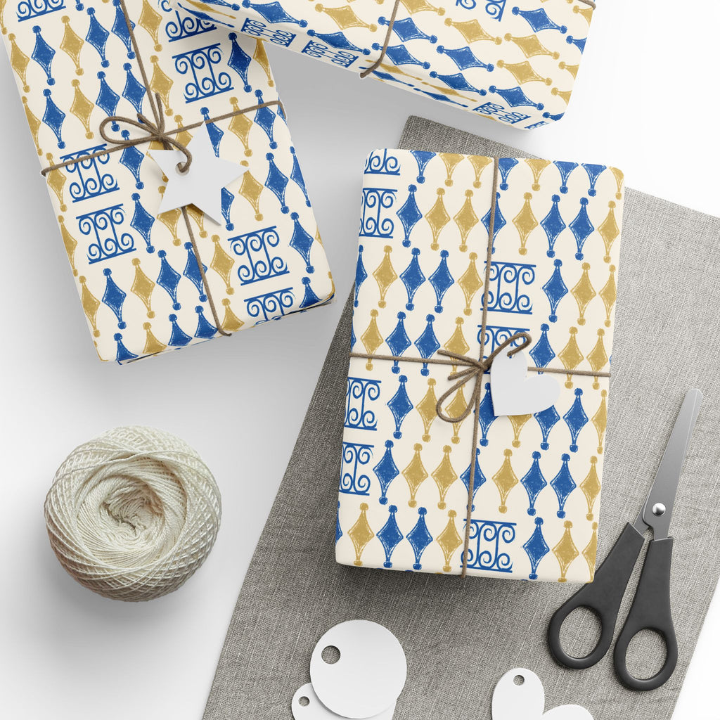 Navy & Gold Elegant Wrapping Paper | All Occasions Holiday Gift Wrap