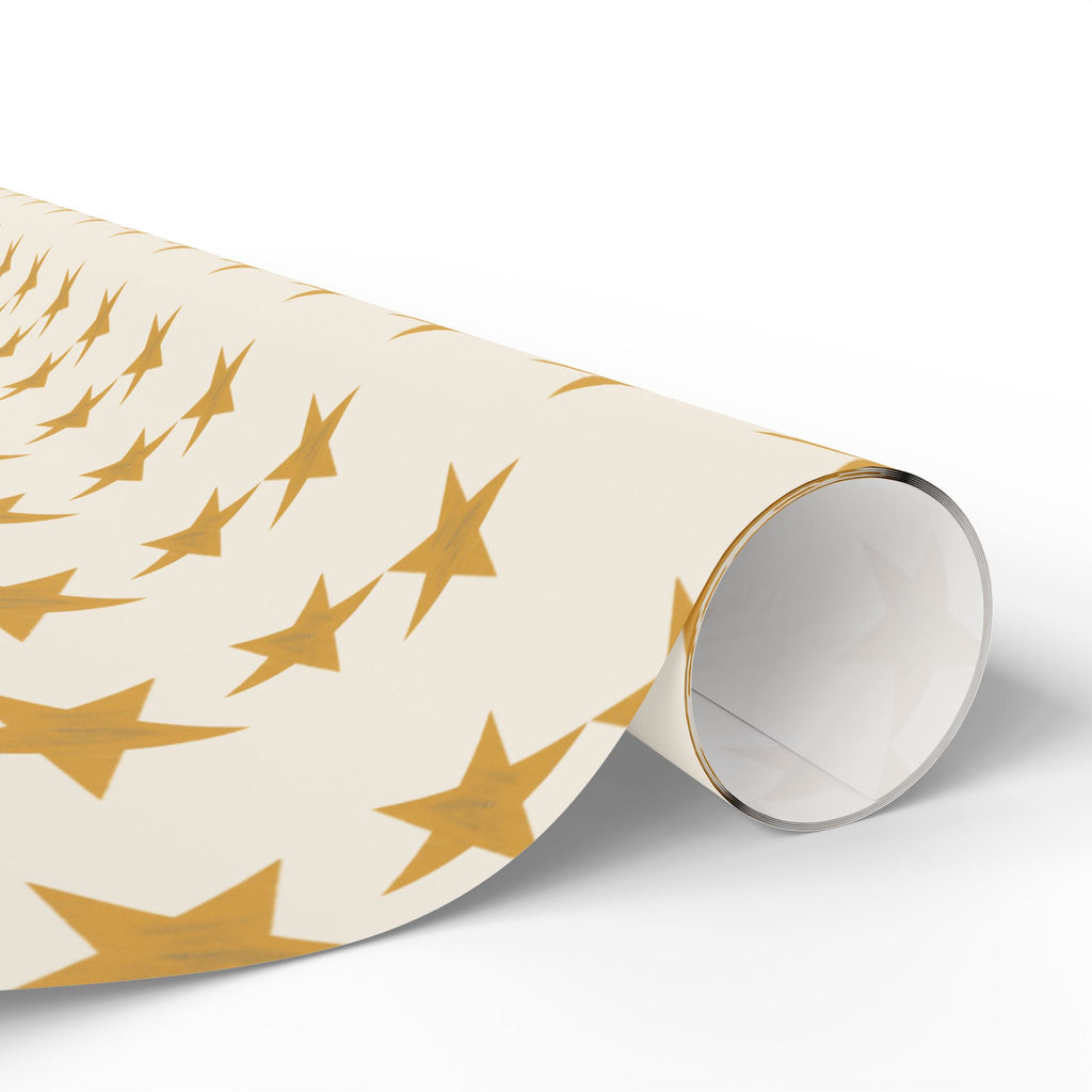 Byzantine Gold Stars Wrapping Papers | Metallic Star Pattern