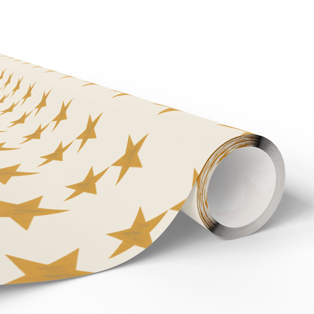 Byzantine Gold Stars Wrapping Papers | Metallic Star Pattern