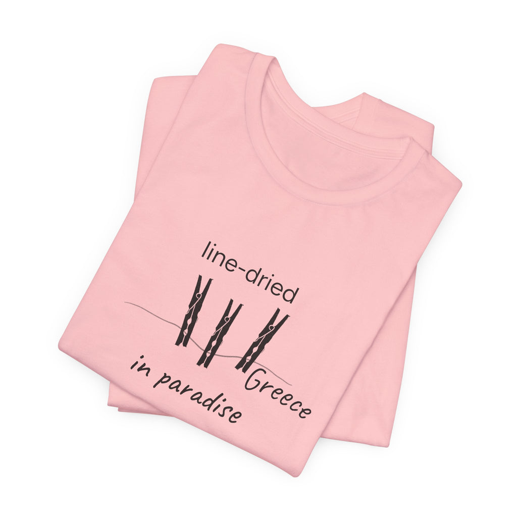 Greece summer memories t-shirt | Minimal Greek Souvenir Tee, clothes pin linocut