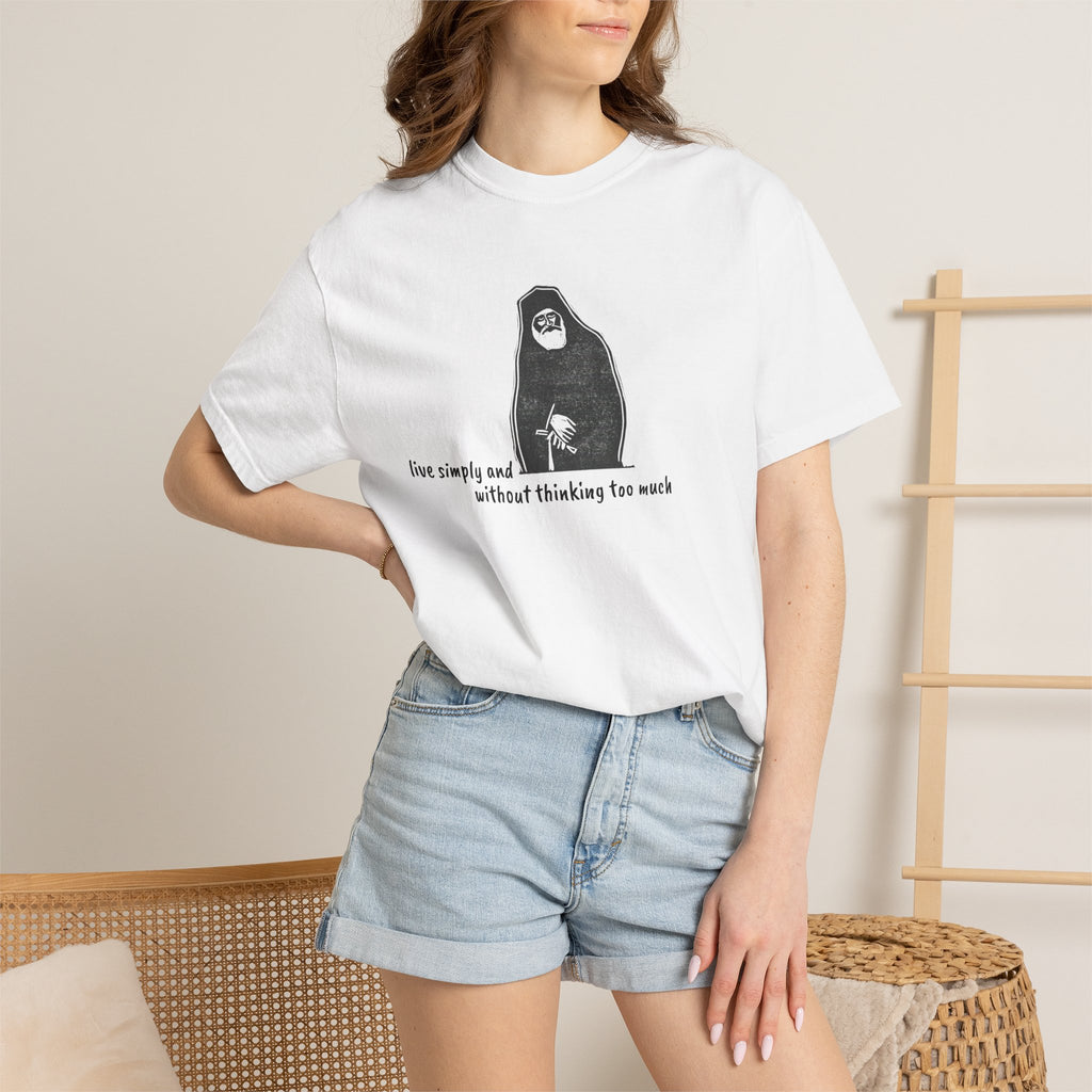 St. Paisios - Live Simply Without Thinking Too Much T-shirt | Orthodox T-Shirt
