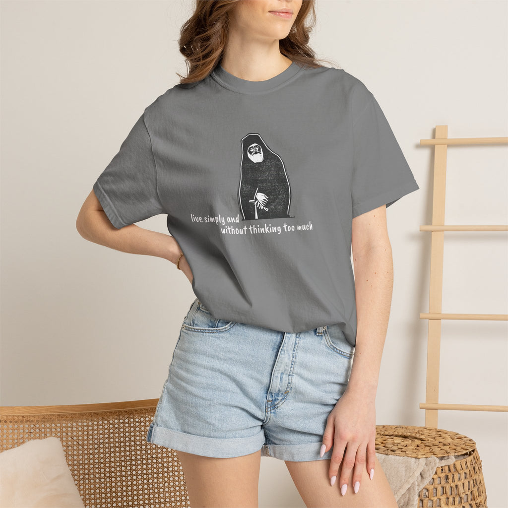 St. Paisios - Live Simply Without Thinking Too Much T-shirt | Orthodox T-Shirt