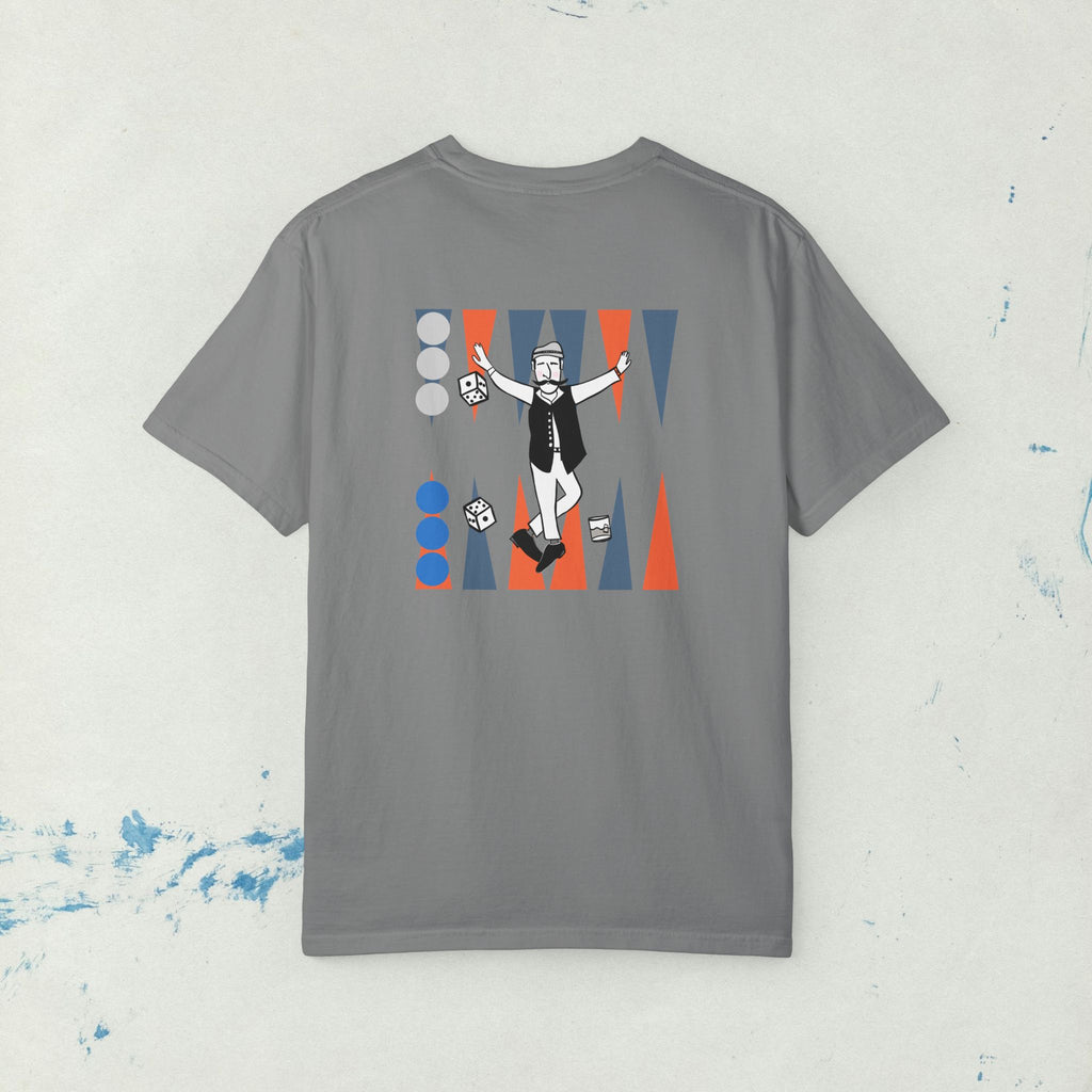 Backgammon Greek T-Shirt, Tavli Man, Unisex Garment-Dyed Tee, Greek Culture Shirt, Vintage Style Greek Tee, Greek Dad gift, pappou