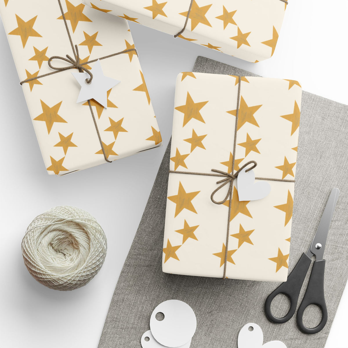 Byzantine Gold Stars Wrapping Papers | Metallic Star Pattern