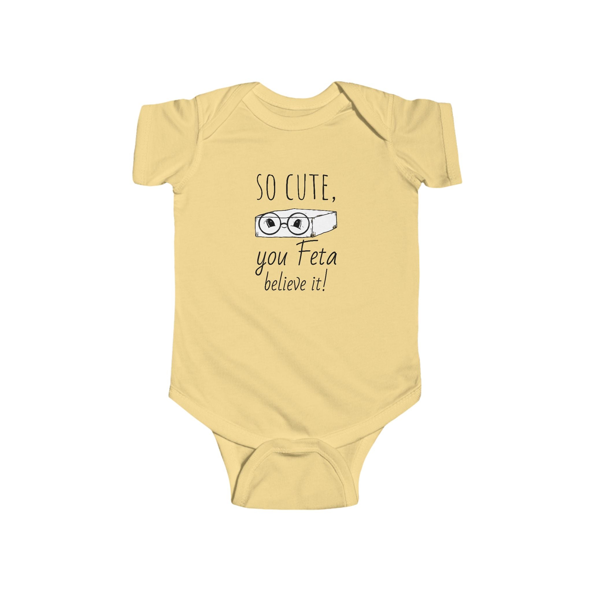 Cute Feta Cheese Baby Bodysuit | Cute Cheese Onesie