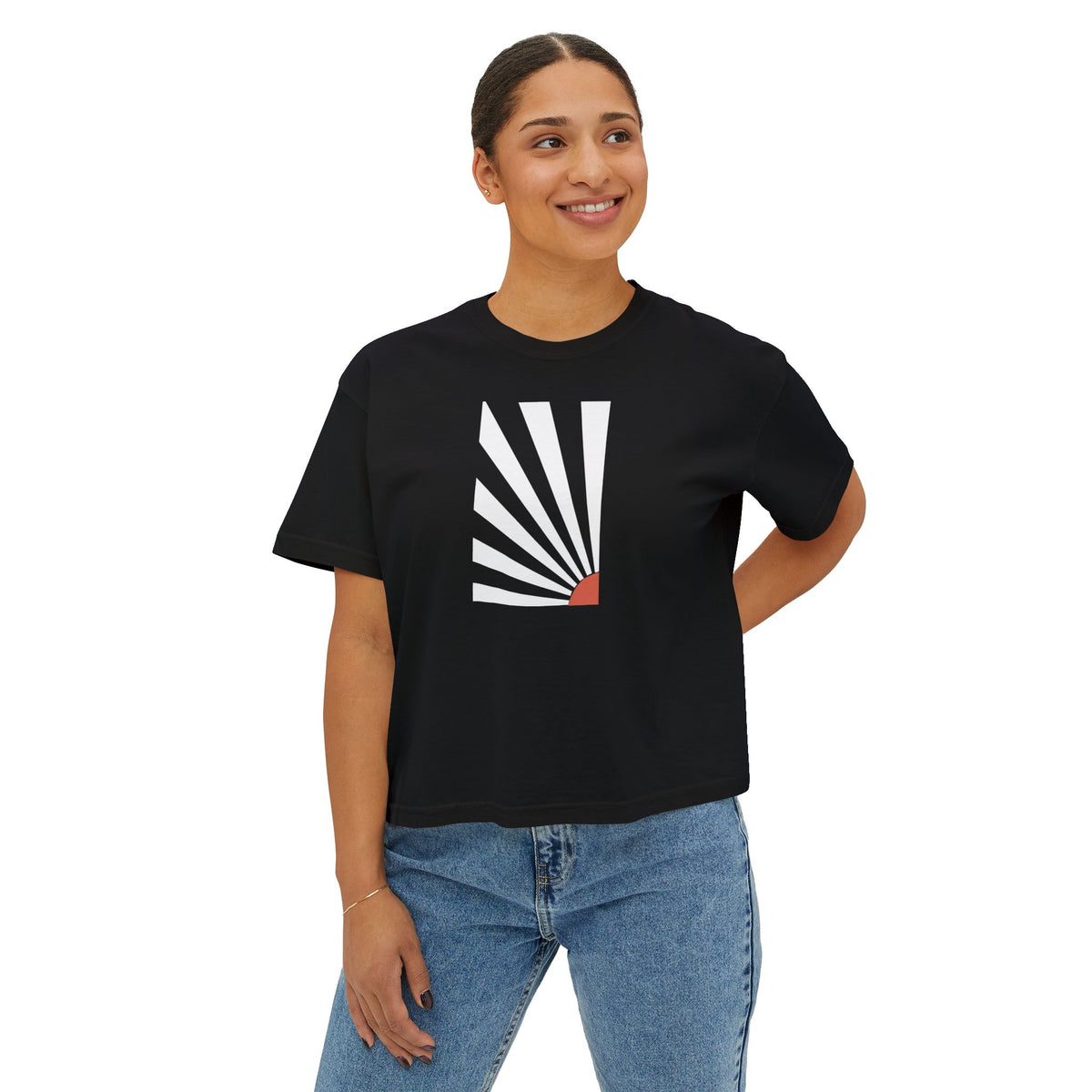 Sunrise Kalimera Graphic Tee | Boxy Cropped T-Shirt, Greece souvenir, Greece gift
