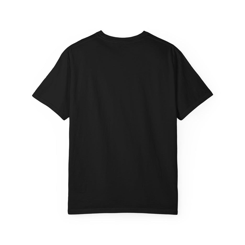 Greek Kafenion Café Illustration T-Shirt | Coffee Table Chairs Back Print