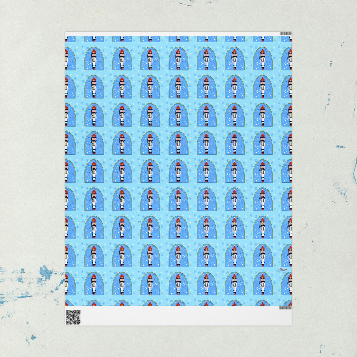 Greek Evzone Nutcracker Gift Wrap, Greece Traditional Soldier, Christmas Holiday Packaging