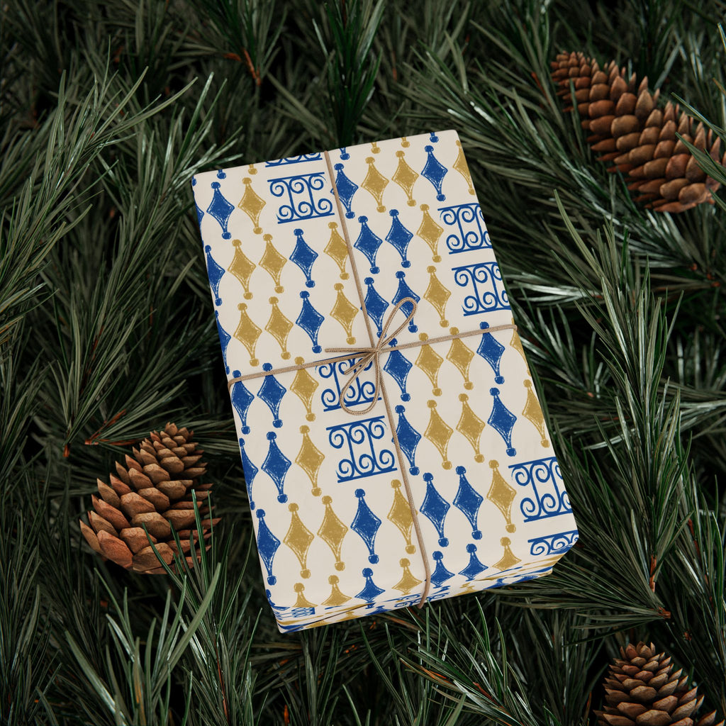 Navy & Gold Elegant Wrapping Paper | All Occasions Holiday Gift Wrap