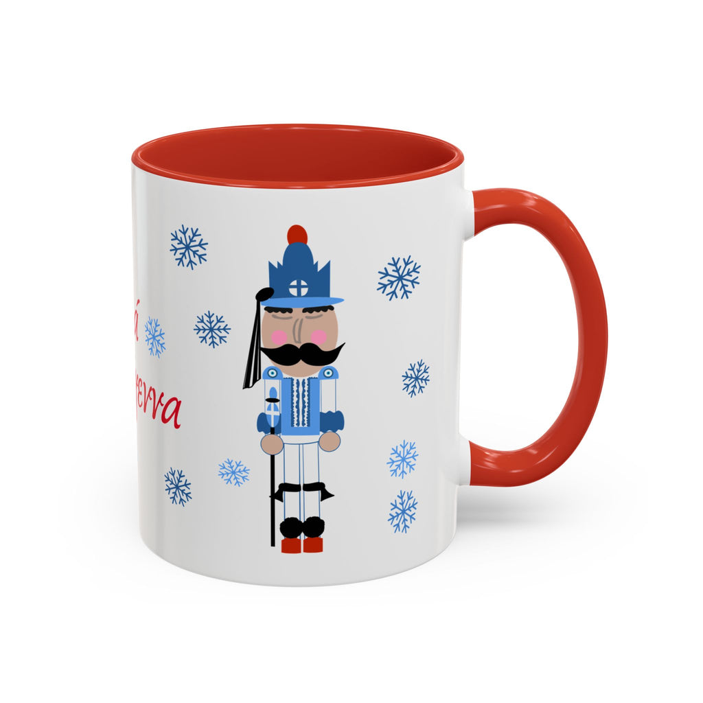 Coffee Mug, Greek Evzone Nutcracker Christmas Greetings Mug, Accent Mug, Holiday Mug, Gift Mug, Collectible