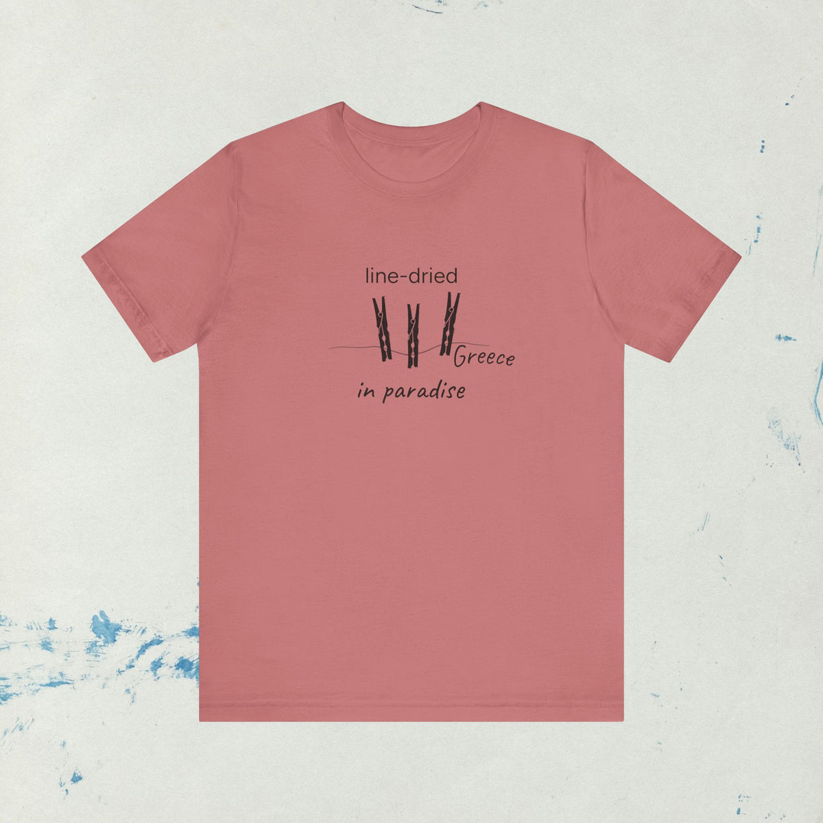 Greece summer memories t-shirt | Minimal Greek Souvenir Tee, clothes pin linocut