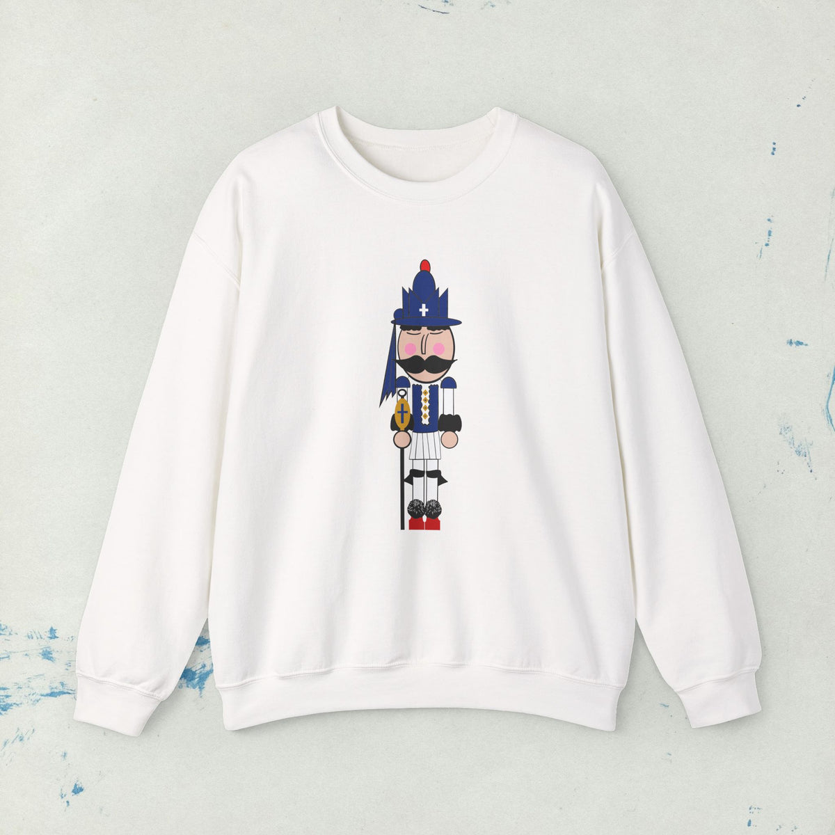 Evzone Nutcracker Illustration Sweatshirt | Holiday Nutcracker Soldier Crewneck