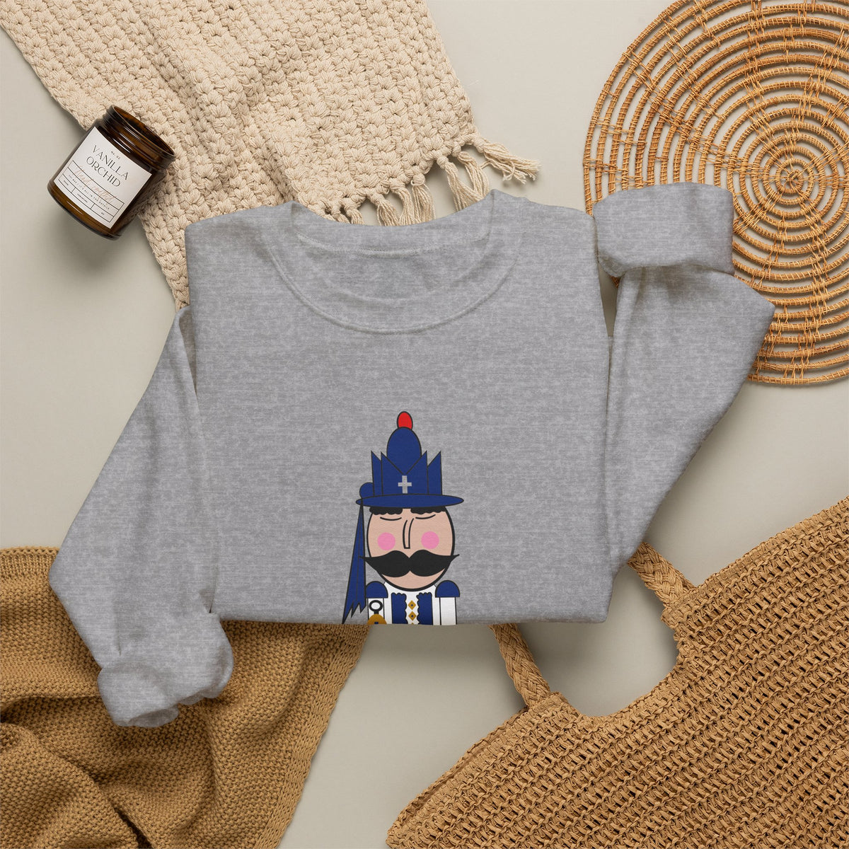 Evzone Nutcracker Illustration Sweatshirt | Holiday Nutcracker Soldier Crewneck
