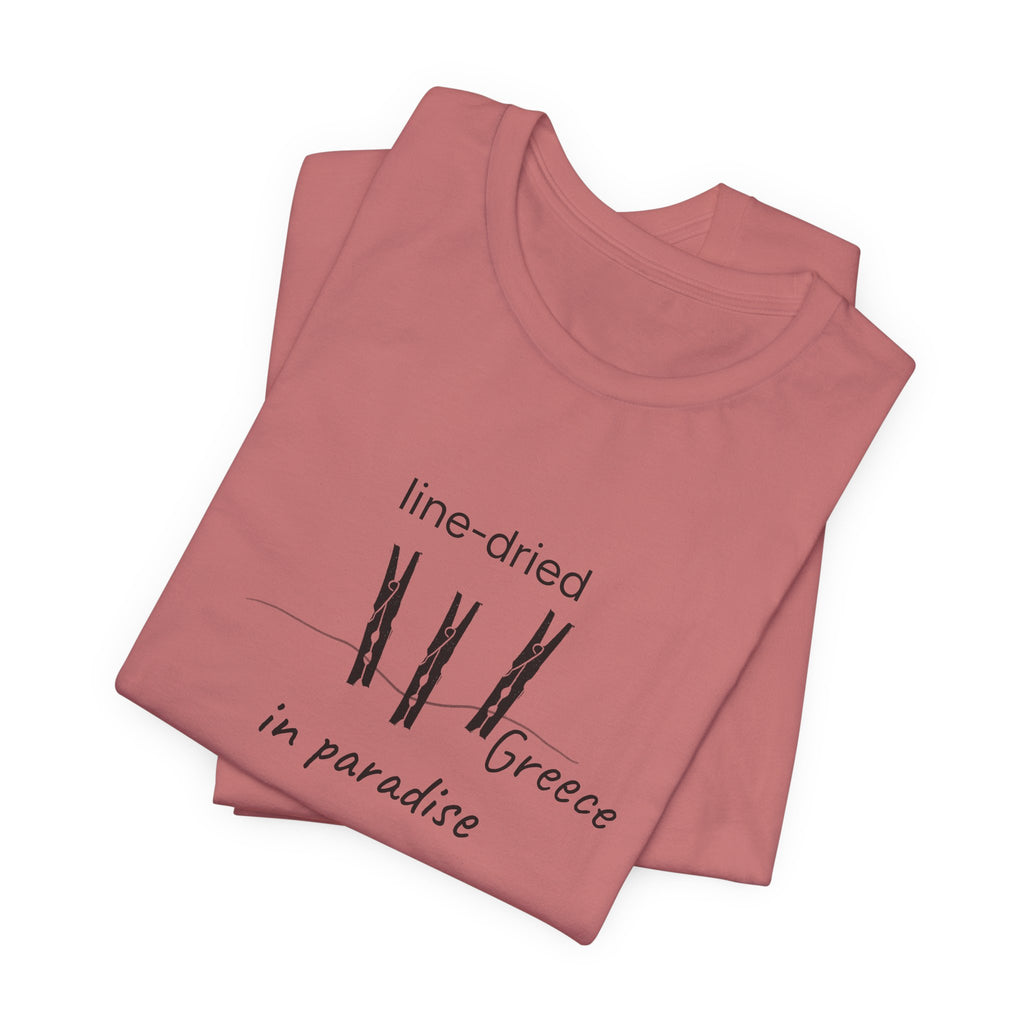 Greece summer memories t-shirt | Minimal Greek Souvenir Tee, clothes pin linocut