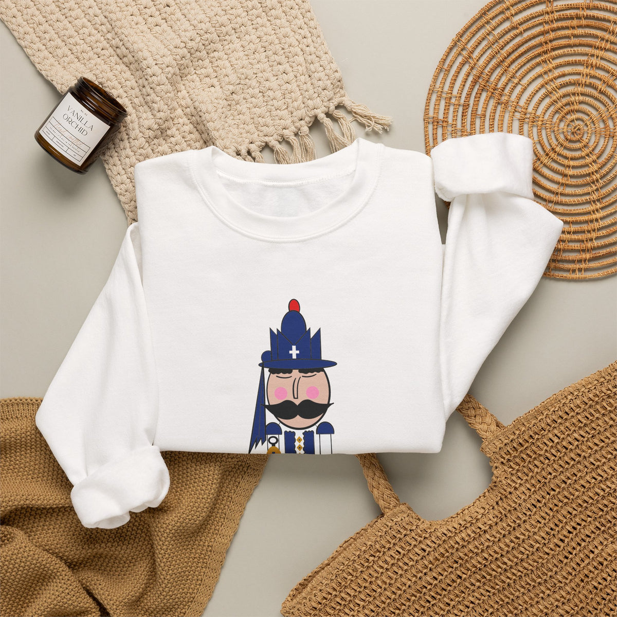 Evzone Nutcracker Illustration Sweatshirt | Holiday Nutcracker Soldier Crewneck