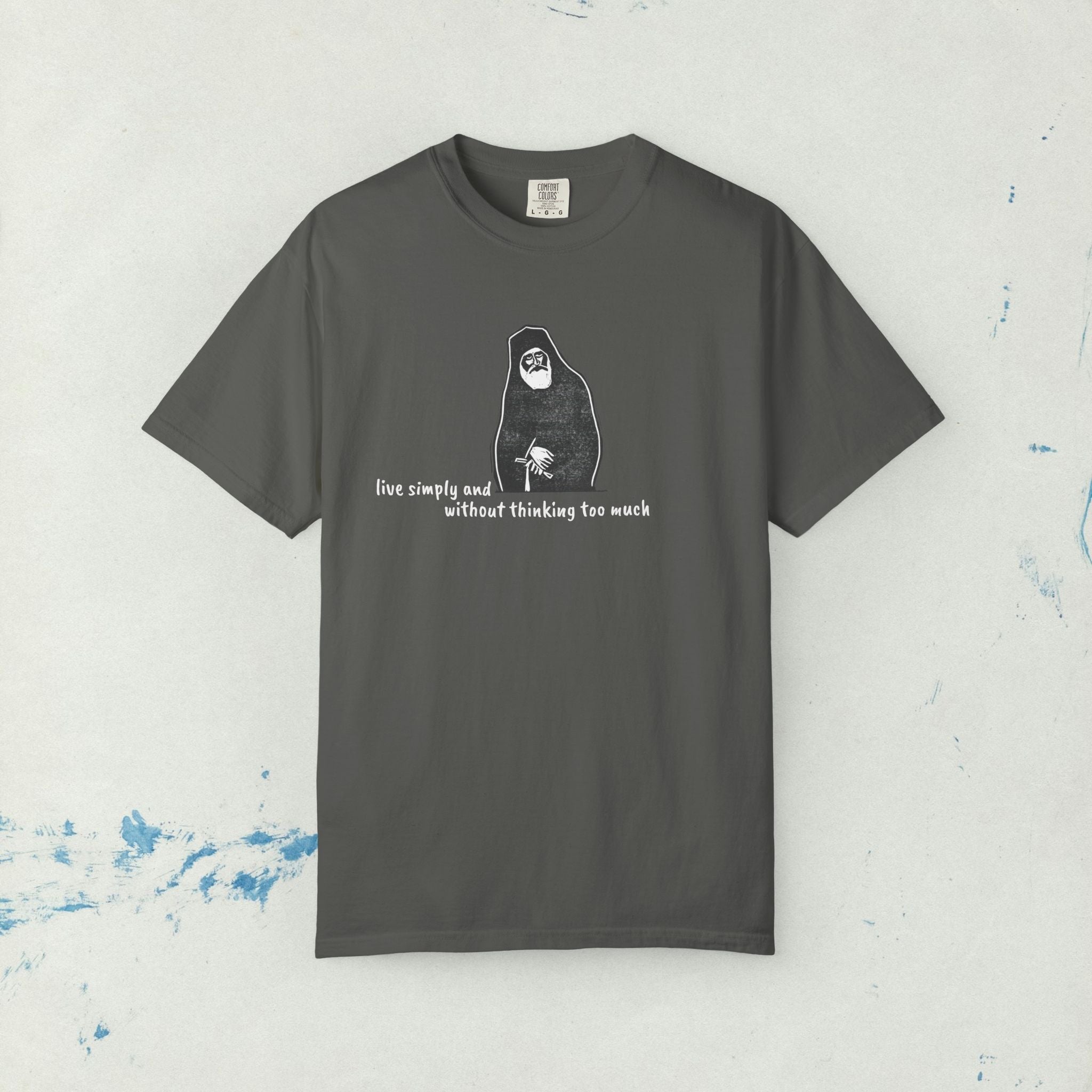 St. Paisios - Live Simply Without Thinking Too Much T-shirt | Orthodox T-Shirt