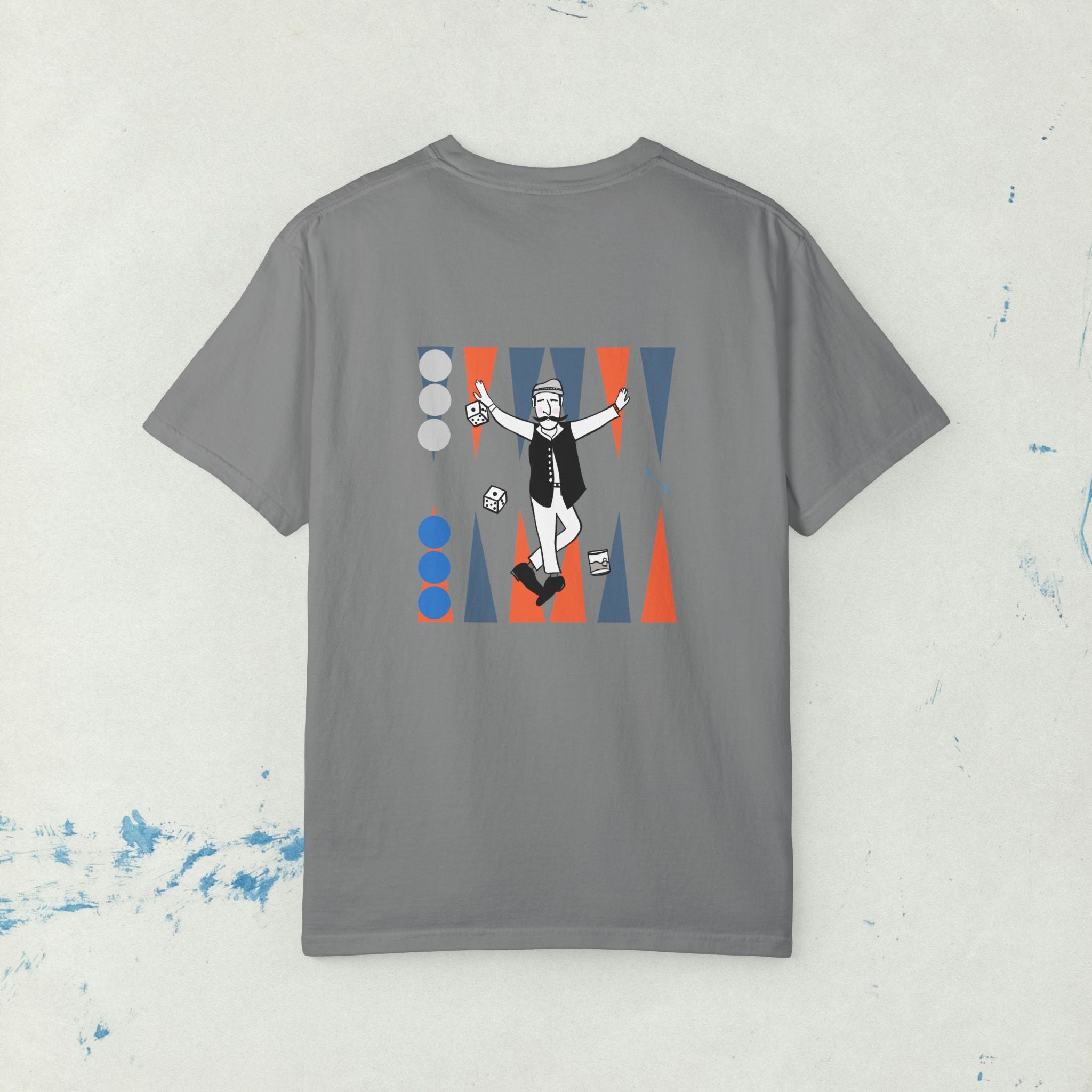 Backgammon Greek T-Shirt, Tavli Man, Unisex Garment-Dyed Tee, Greek Culture Shirt, Vintage Style Greek Tee, Greek Dad gift, pappou