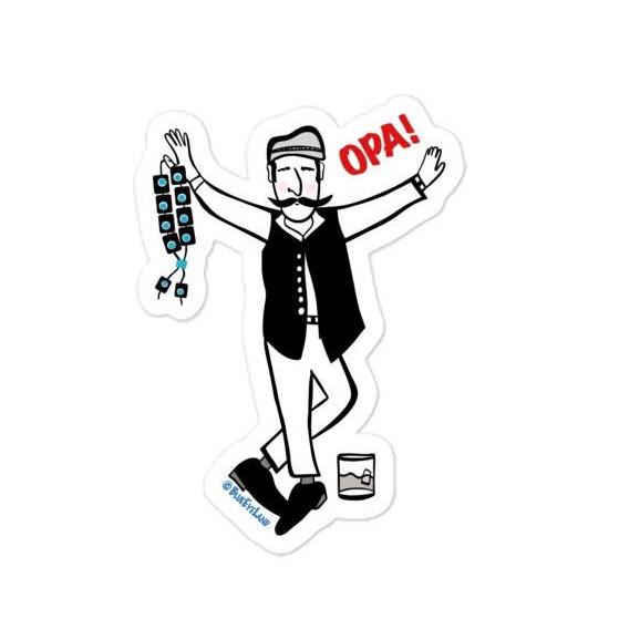 Opa Greek dancer, Greece travel, Greek culture,  vinyl die cut stickers