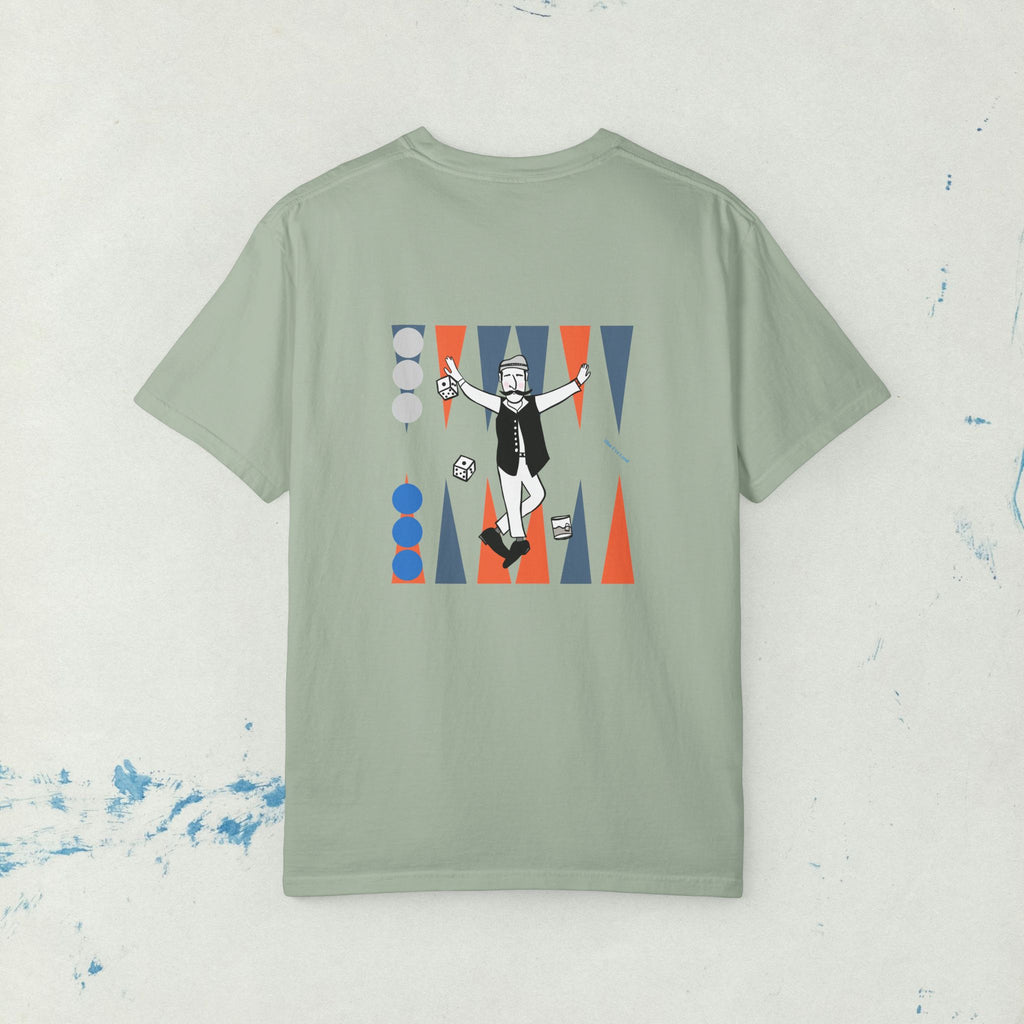 Backgammon Greek T-Shirt, Tavli Man, Unisex Garment-Dyed Tee, Greek Culture Shirt, Vintage Style Greek Tee, Greek Dad gift, pappou