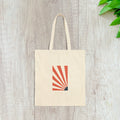 Canvas Tote Bag — Retro Geometric Sunburst Pattern Eco Shopper