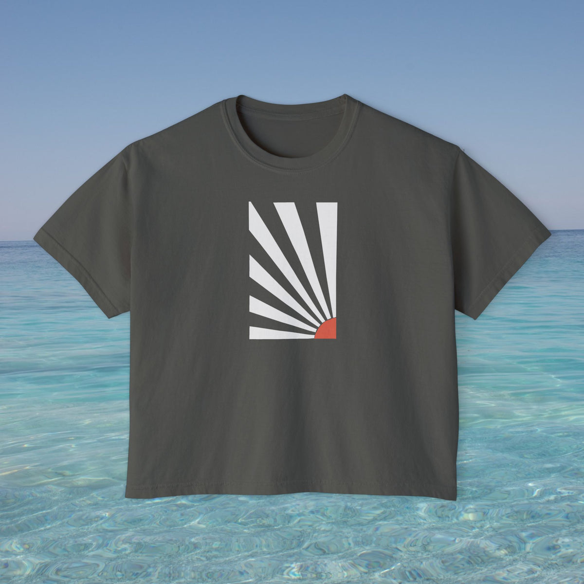 Sunrise Kalimera Graphic Tee | Boxy Cropped T-Shirt, Greece souvenir, Greece gift