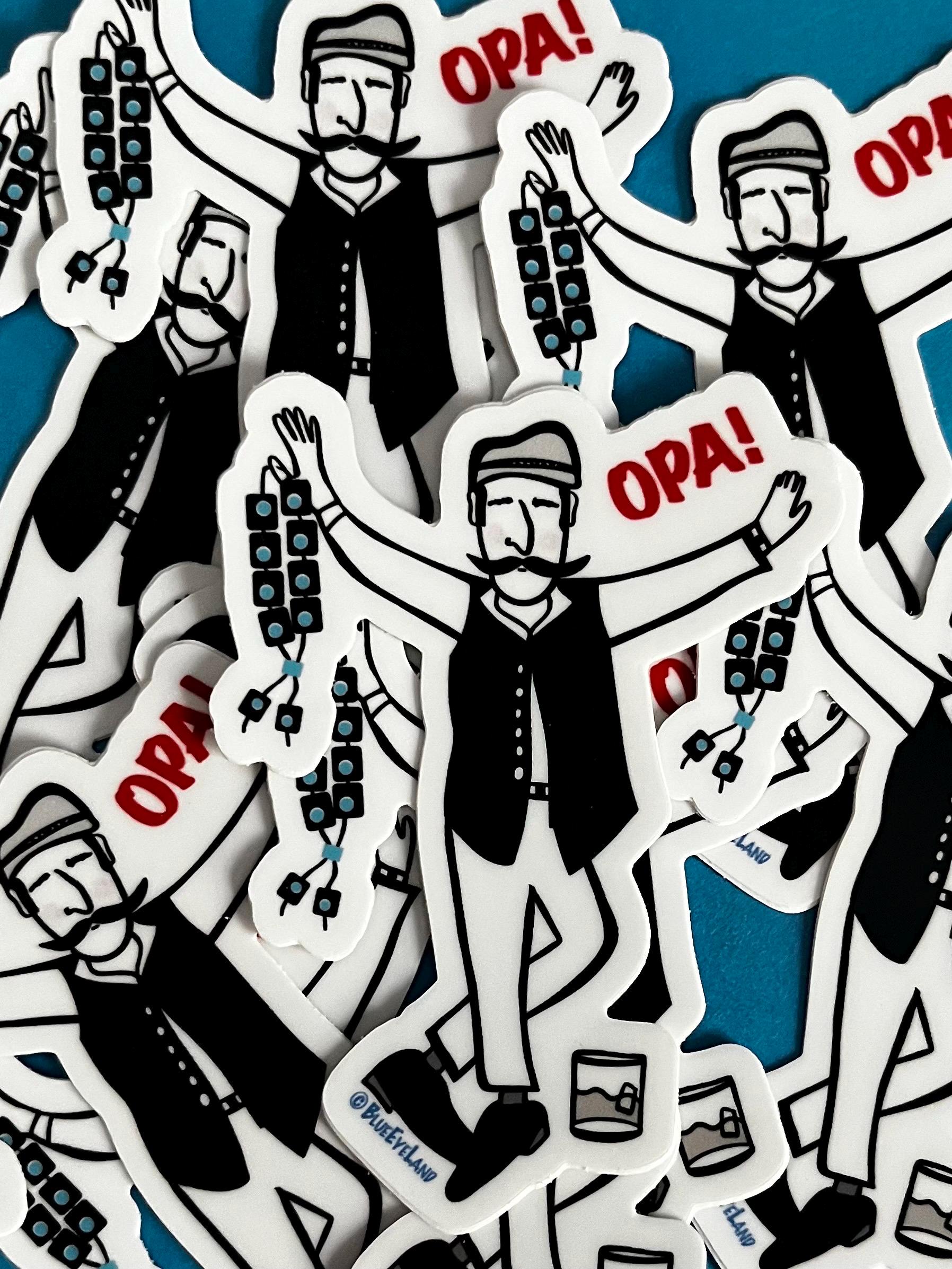 Opa Greek dancer, Greece travel, Greek culture,  vinyl die cut stickers