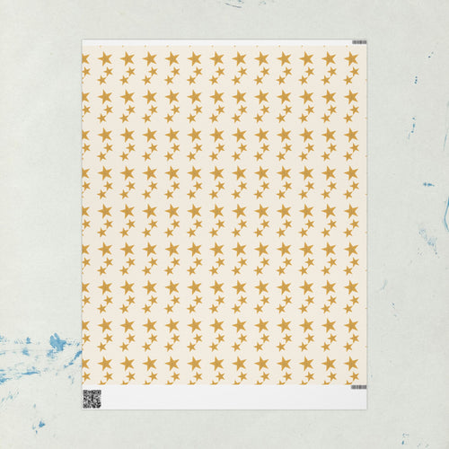 Byzantine Gold Stars Wrapping Papers | Metallic Star Pattern