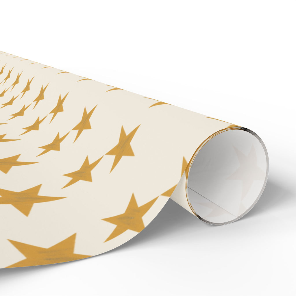 Byzantine Gold Stars Wrapping Papers | Metallic Star Pattern