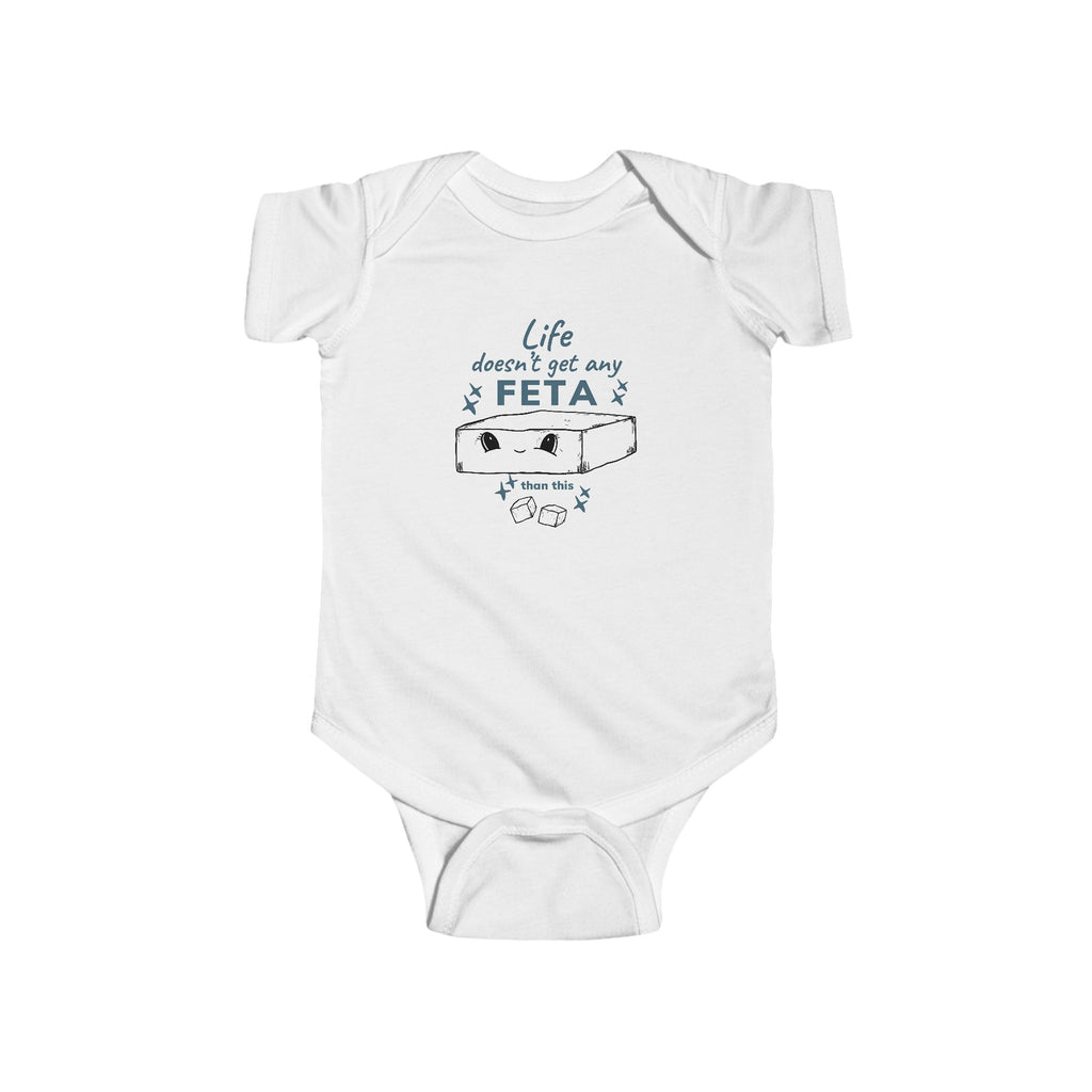 Greek Feta Infant Bodysuit, Cute Baby Onesie, Foodie Greek Baby Shirt, Gifts for Greek Food Lovers, Newborn Greek Apparel