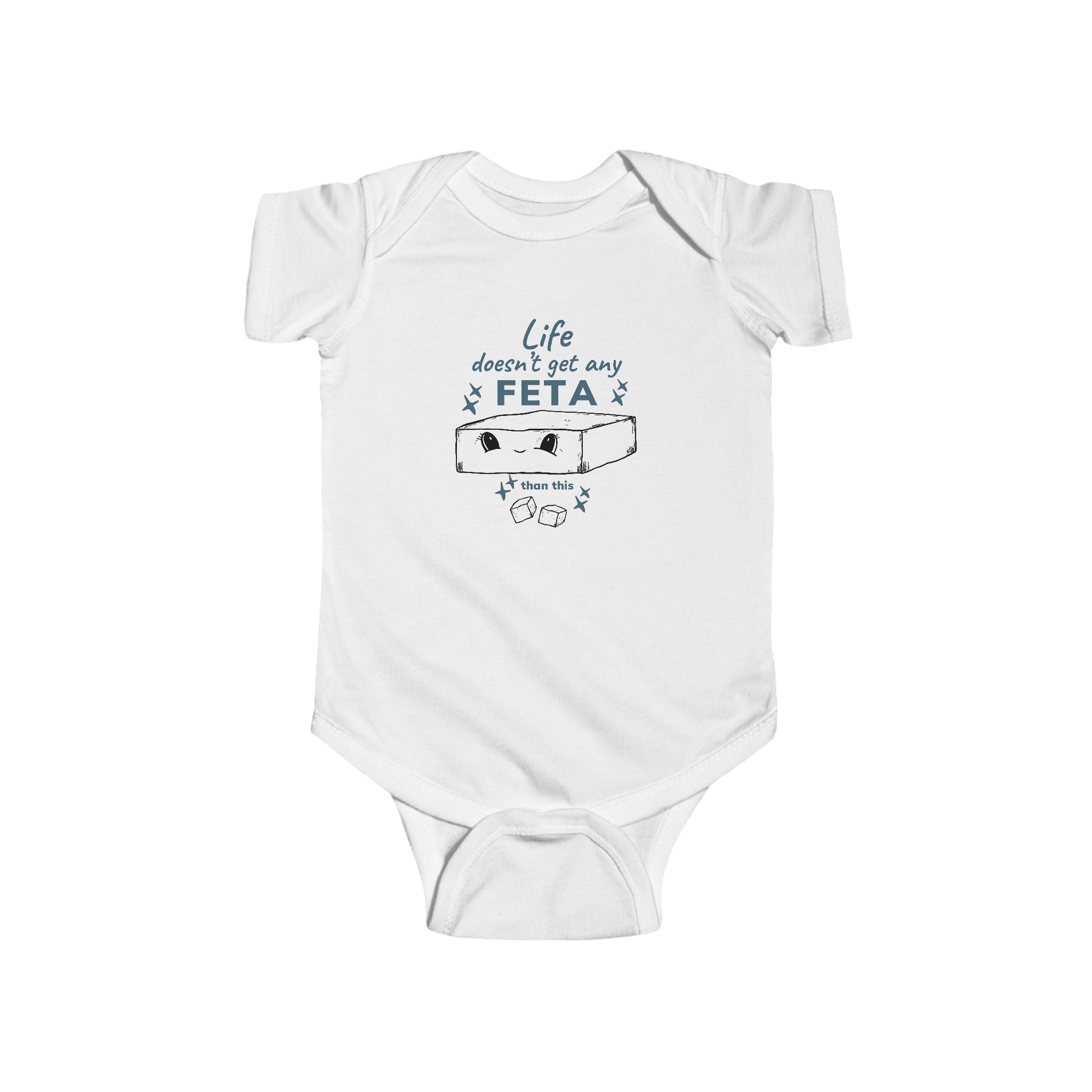 Greek Feta Infant Bodysuit, Cute Baby Onesie, Foodie Greek Baby Shirt, Gifts for Greek Food Lovers, Newborn Greek Apparel