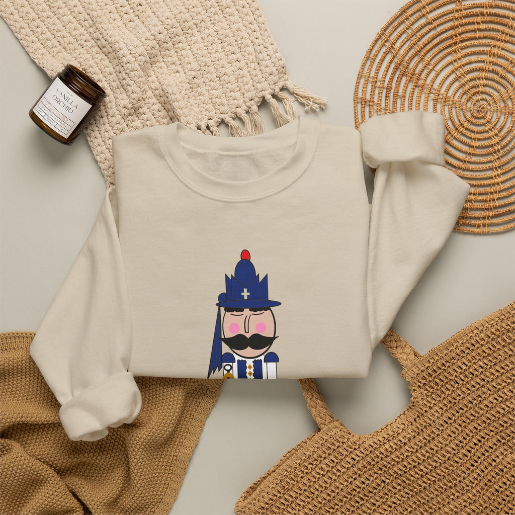 Evzone Nutcracker Illustration Sweatshirt | Holiday Nutcracker Soldier Crewneck