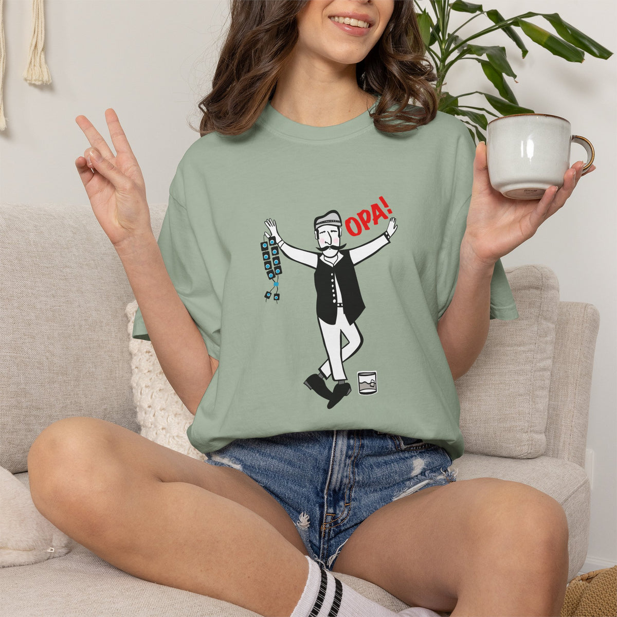 Opa! Greek Dancer T-shirt, Traditional Dance Graphic Tee, Greek Culture Gift