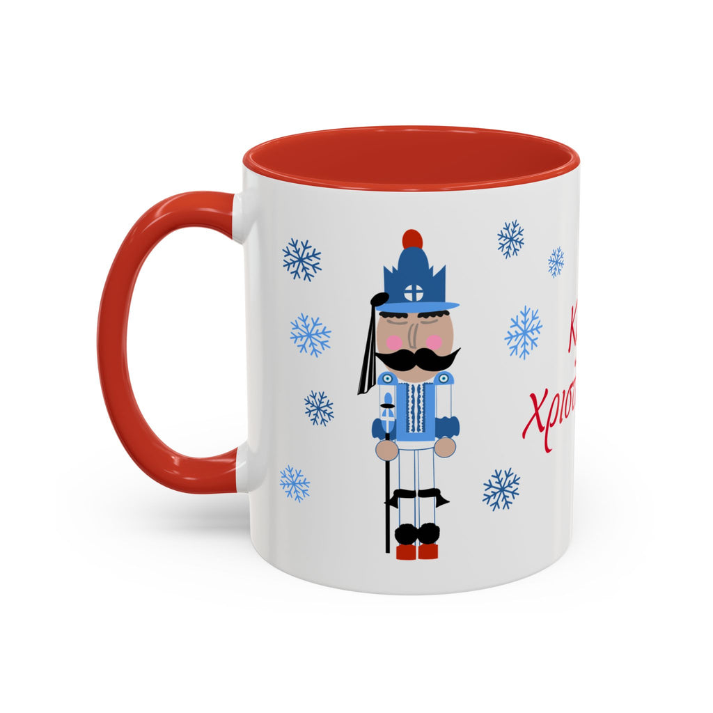 Coffee Mug, Greek Evzone Nutcracker Christmas Greetings Mug, Accent Mug, Holiday Mug, Gift Mug, Collectible