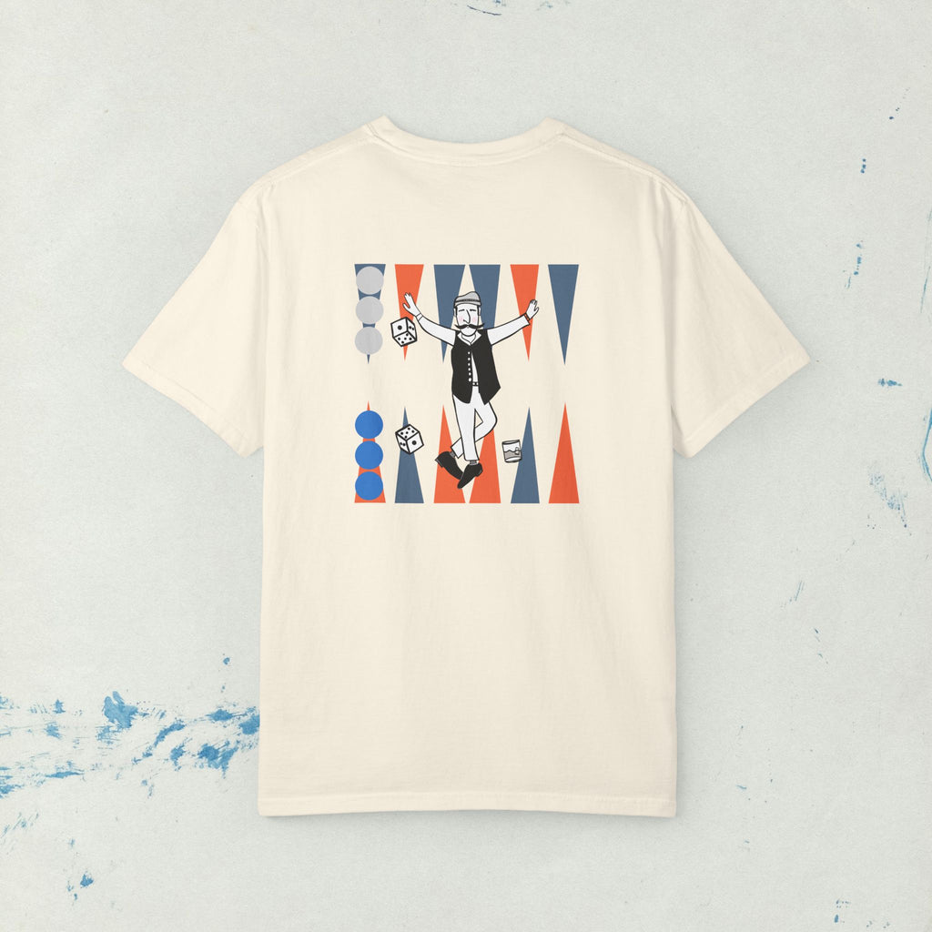 Backgammon Greek T-Shirt, Tavli Man, Unisex Garment-Dyed Tee, Greek Culture Shirt, Vintage Style Greek Tee, Greek Dad gift, pappou