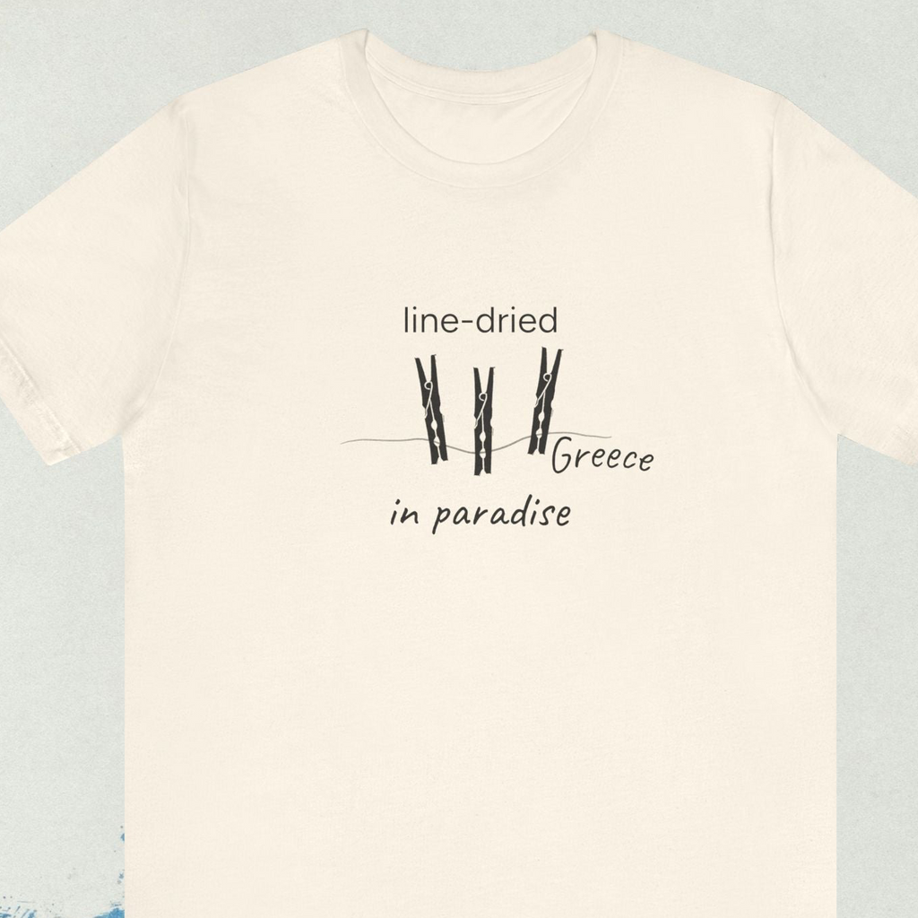 Greece summer memories t-shirt | Minimal Greek Souvenir Tee, clothes pin linocut