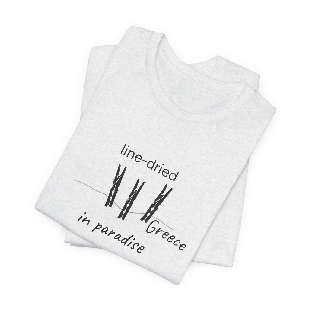 Greece summer memories t-shirt | Minimal Greek Souvenir Tee, clothes pin linocut