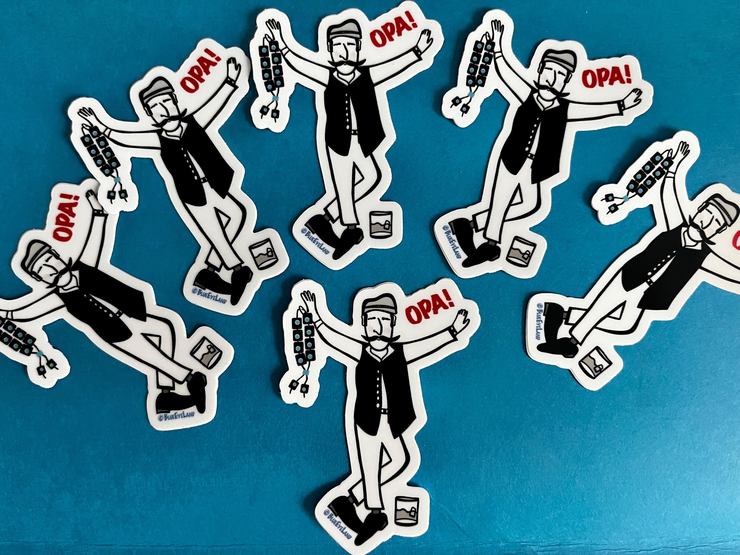 Opa Greek dancer, Greece travel, Greek culture,  vinyl die cut stickers