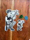 Bouzouki Player Sticker: Greek Music, Travel, Culture