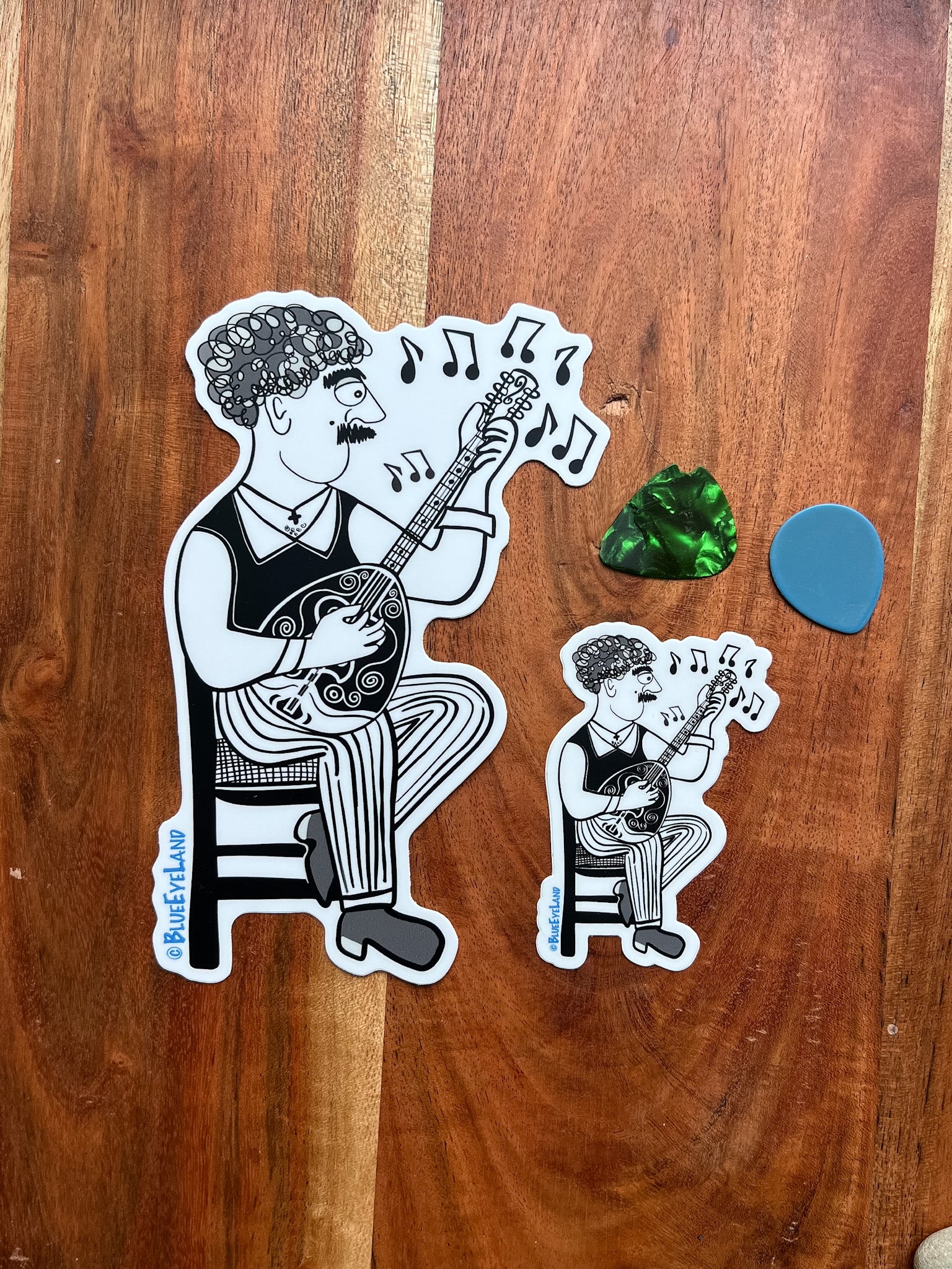Bouzouki Player Sticker: Greek Music, Travel, Culture