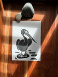 Pelican Linocut print