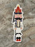 Greek Evzone Nutcracker Sticker, Hand Drawn Soldier Decal (4x2 Inch)